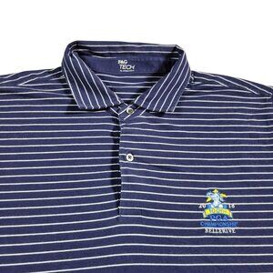 F&G Tech Shirt Mens XL Blue 2018 PGA Championship Bellerive Striped Short Sleeve